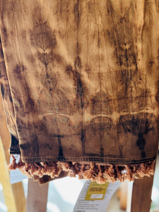 Terminalia Arjuna Handcrafted Eco Dying Tie & Dye Shawl ( KUBUK )