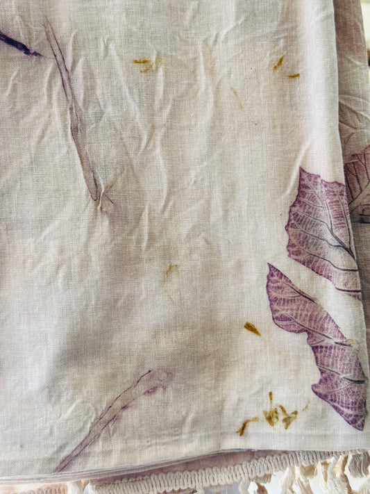 Earthora Eco-Printed Botanical Shawl | Handcrafted in Sri Lanka