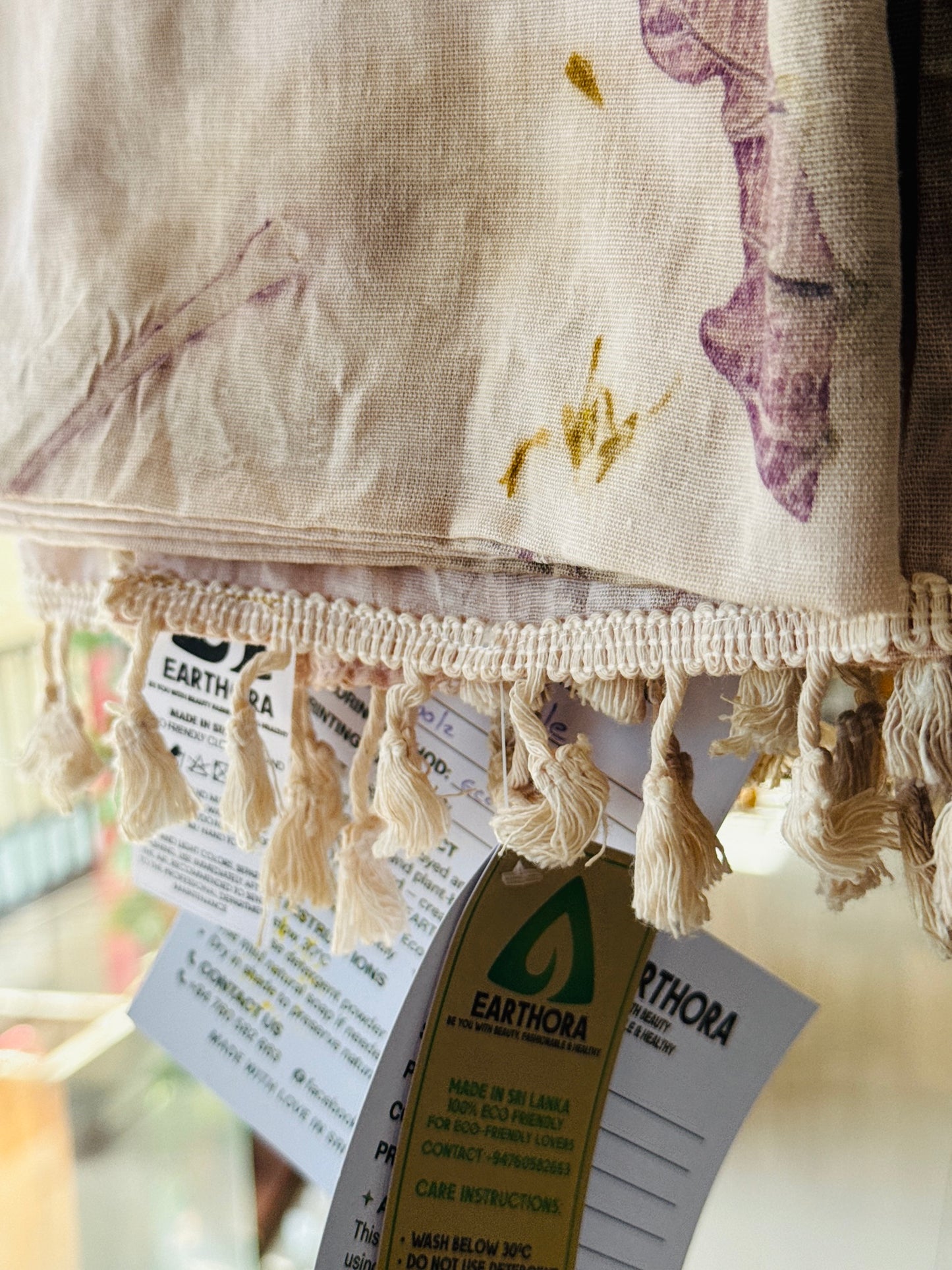 Earthora Eco-Printed Botanical Shawl | Handcrafted in Sri Lanka