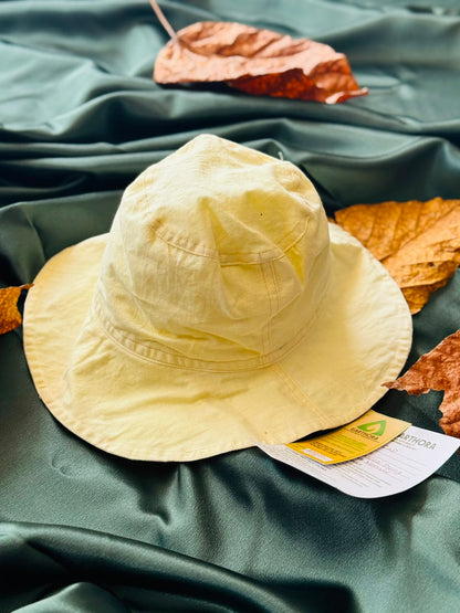 Earthora Naturally Dyed Linen Sun Hat – Venival Botanical Dye | Handmade Eco-Friendly Wide Brim Hat | UNISEX HAT