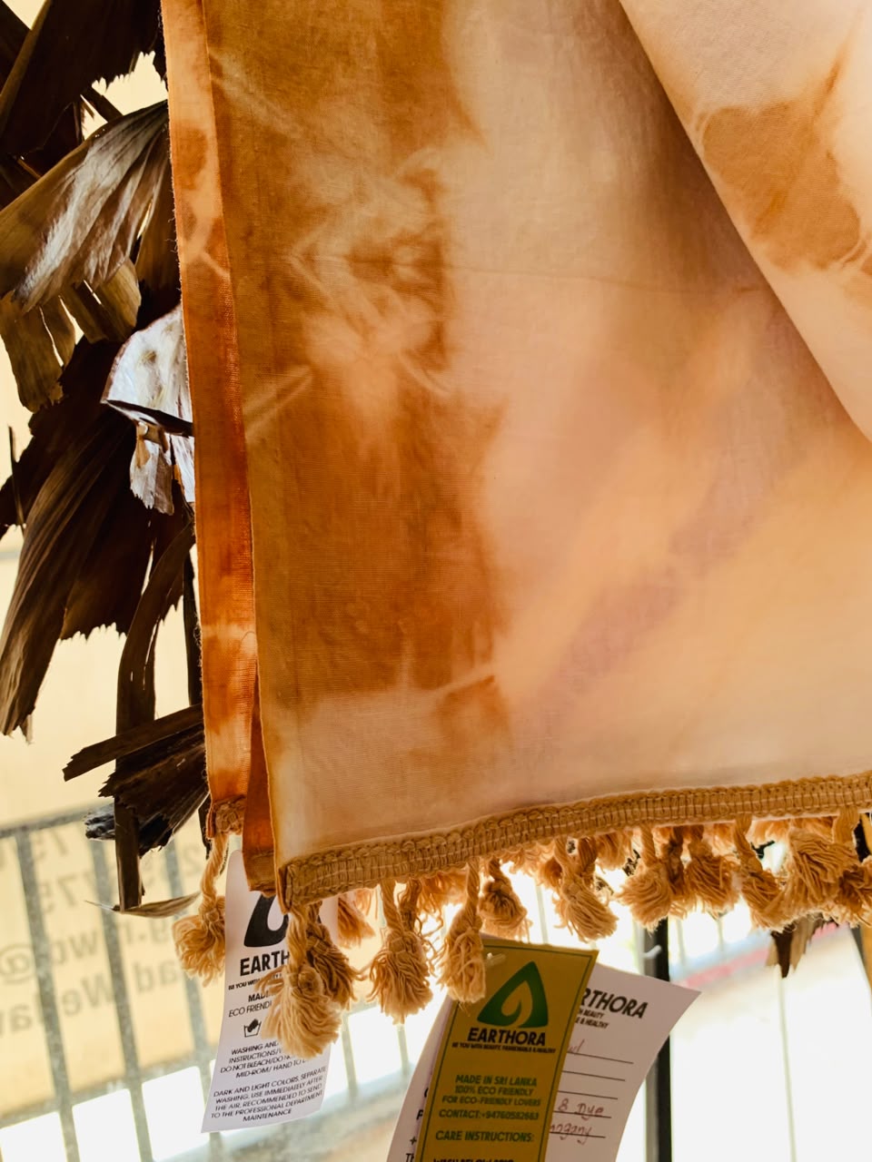 Earthora Mahogany Eco Tie & Dye Cotton Shawl